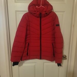 BCBGMaxAzria Bold Red Puffer Jacket
